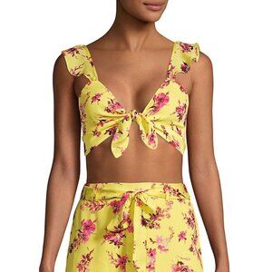 CAMI NYC Layla Georgette Tie-Front Floral Top in Hibiscus Floral size XS NWT